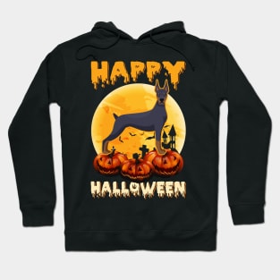 Dobermann Dog Scary Pumpkin Moon Halloween Hoodie